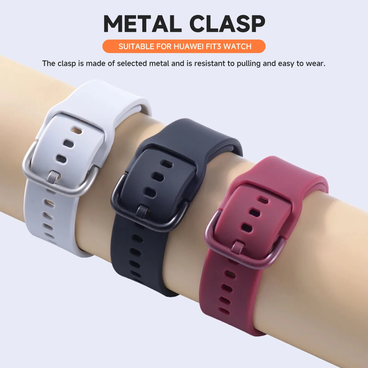 Silicone Band For Huawei Watch FIT 3 FIT 4 Pro Strap watchband metal Buckle Sport bracelet fot huawei fit3 2 1correa Accessories