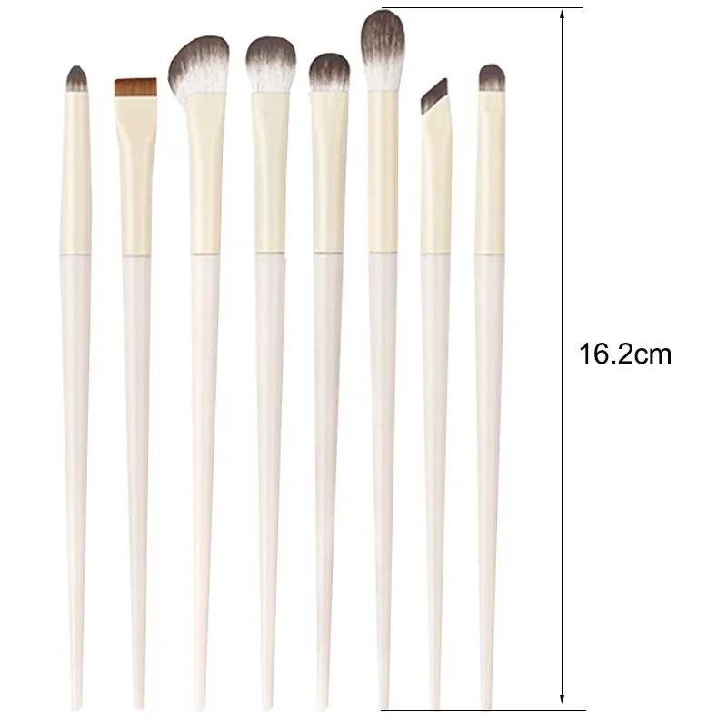5/6/8/10 stks Natuurlijke Oogmake-up Kwasten Set Detail Oogschaduw Borstel Make-up Borstel Wit Ultra Zachte Oogschaduw Eyeliner Make-up Tool