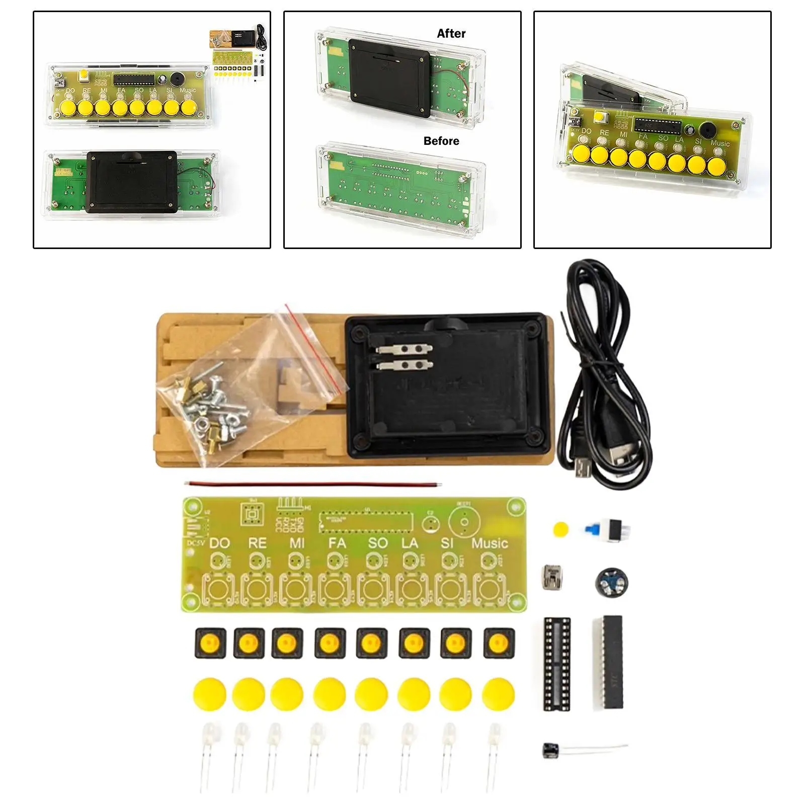 

Набор электронного пианино, стабильная творческая печатная плата для начинающих, сделай сам, безструнный стержень, образовательные паяльные проекты, набор музыкальных модулей