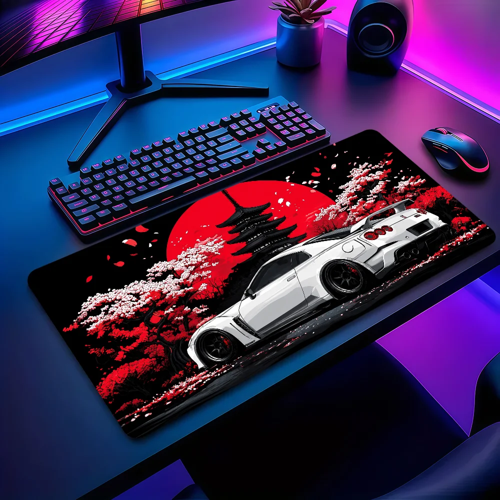 Red Moon Cherry Blossom Sports Car Mouse Pad Non-slip Thickened MousePad Large Writing Lockedge Office Student Gaming Cushion