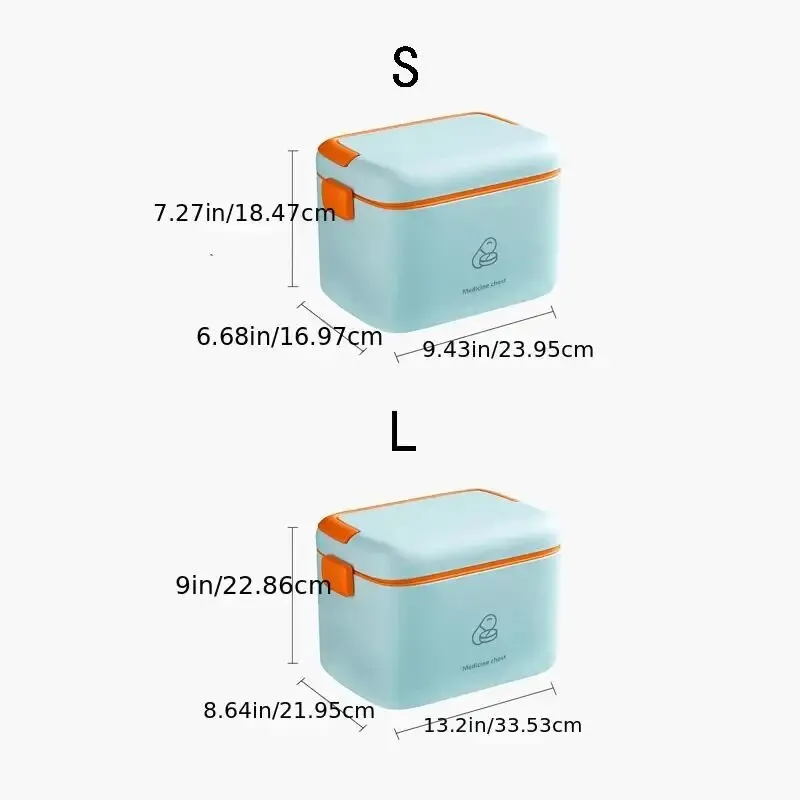 Portable Plastic Medicine Box First Aid Kits Storage Box Family Office Travel Emergency Kit with Handle Medication Organizer - view 6