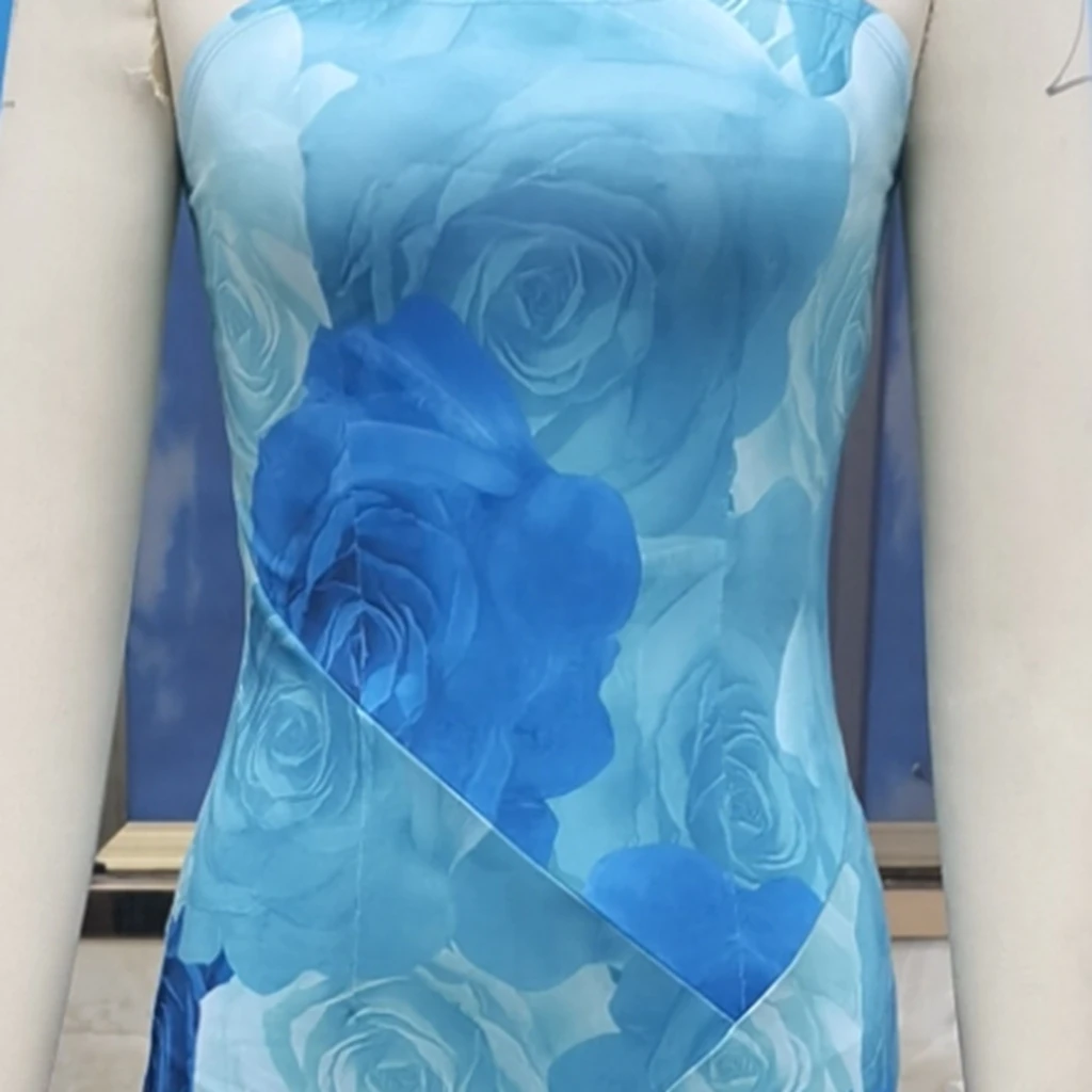 Women Strapless Rose Tube Top Dress Slim High Split Off Shoulder Sleeveless Backless Long Dress for Party Club