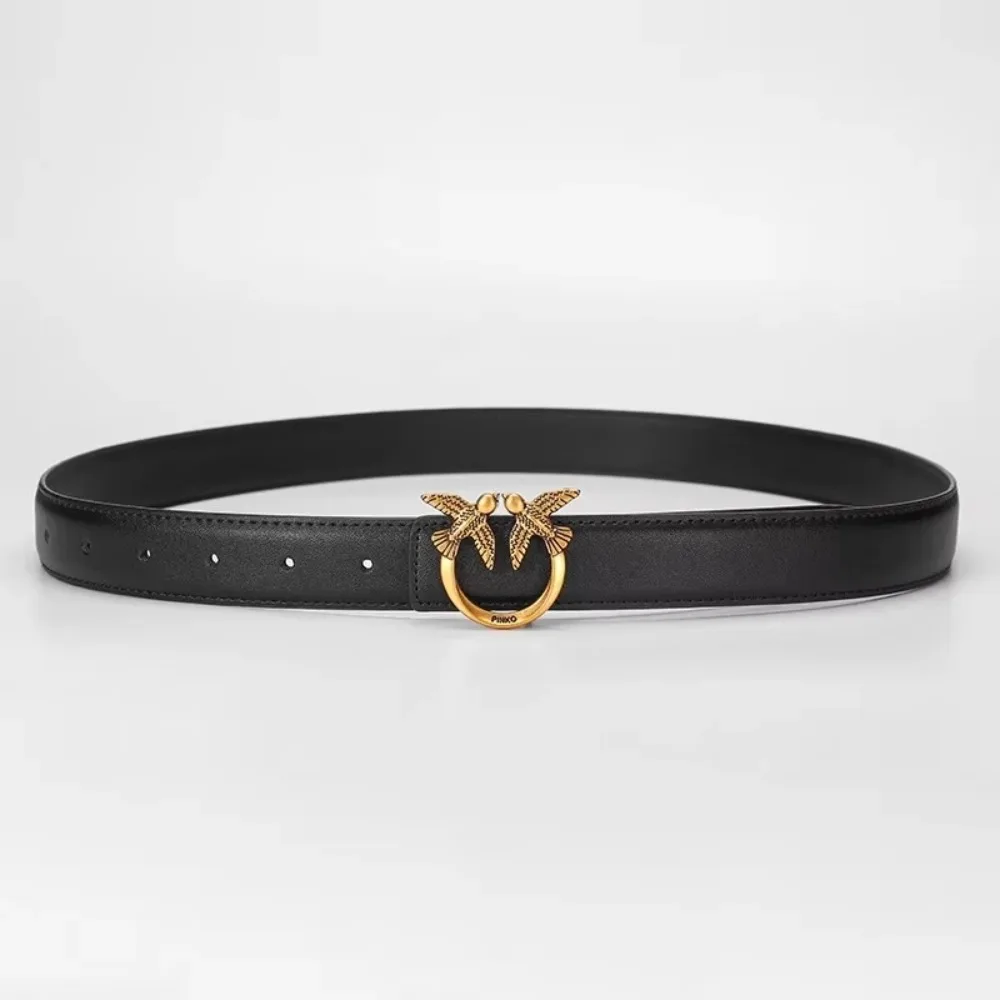 2026 New Pinko Women's Light Luxury Belt, Minimalist Elegant Vintage Waist Cincher, Versatile for Work and Dates