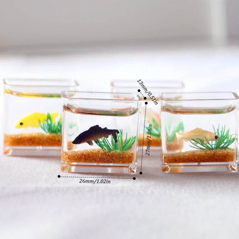 1pc Dollhouse Miniature Glass Fish Tank Bowl Aquarium Doll House Home Ornament Toys For Dollhouse Decor Toys image 6