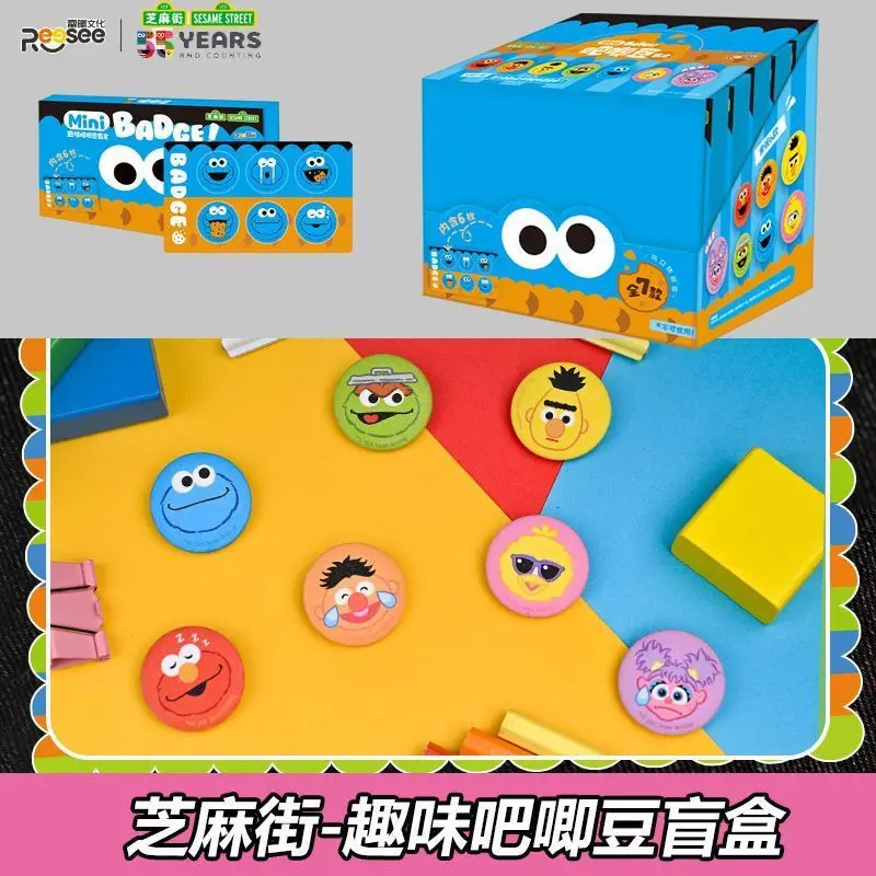 

Reesee Sesame Street Elmo Cookie Monster Badge Pin Blind Box Licensed Collectible Cute Kawaii Anime Cartoon Decor Gift for Fans