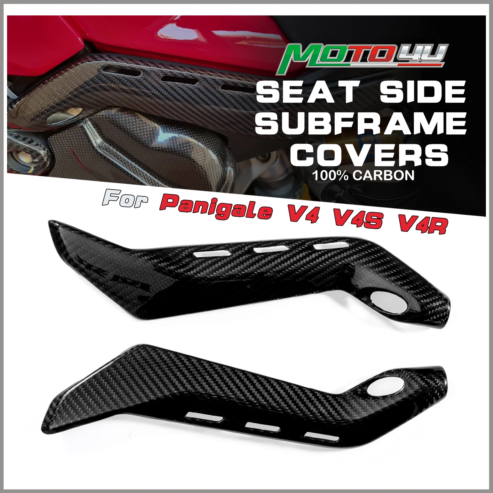 

For Ducati Panigale V4 V4S V4R 2018 2019 2010 2011 2022 Carbon Fiber Seat Side Subframe Covers Panels Fairings Underseat Panels