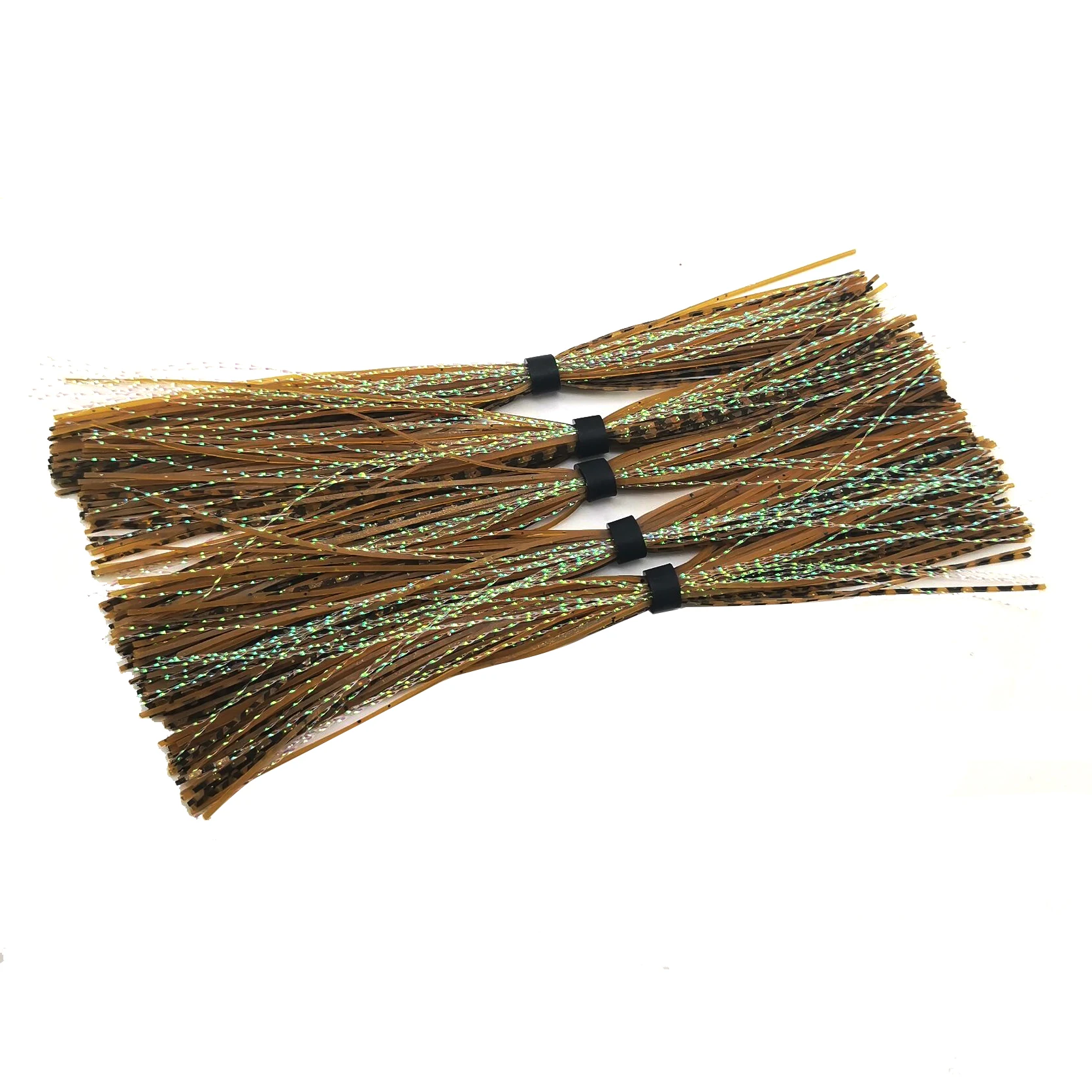 5 bundles/lot 44 strands Silicone skirt Rubber skirt fishing lure fishing accessories Flashabou Holographic Tinsel Crystal Flash