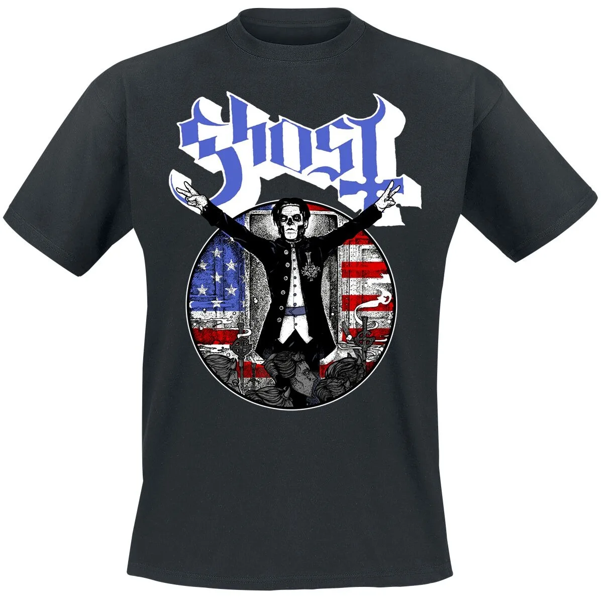 Ghost American President Papa Print Cotton T-shirt Men Women Metal Band Unisex Tee