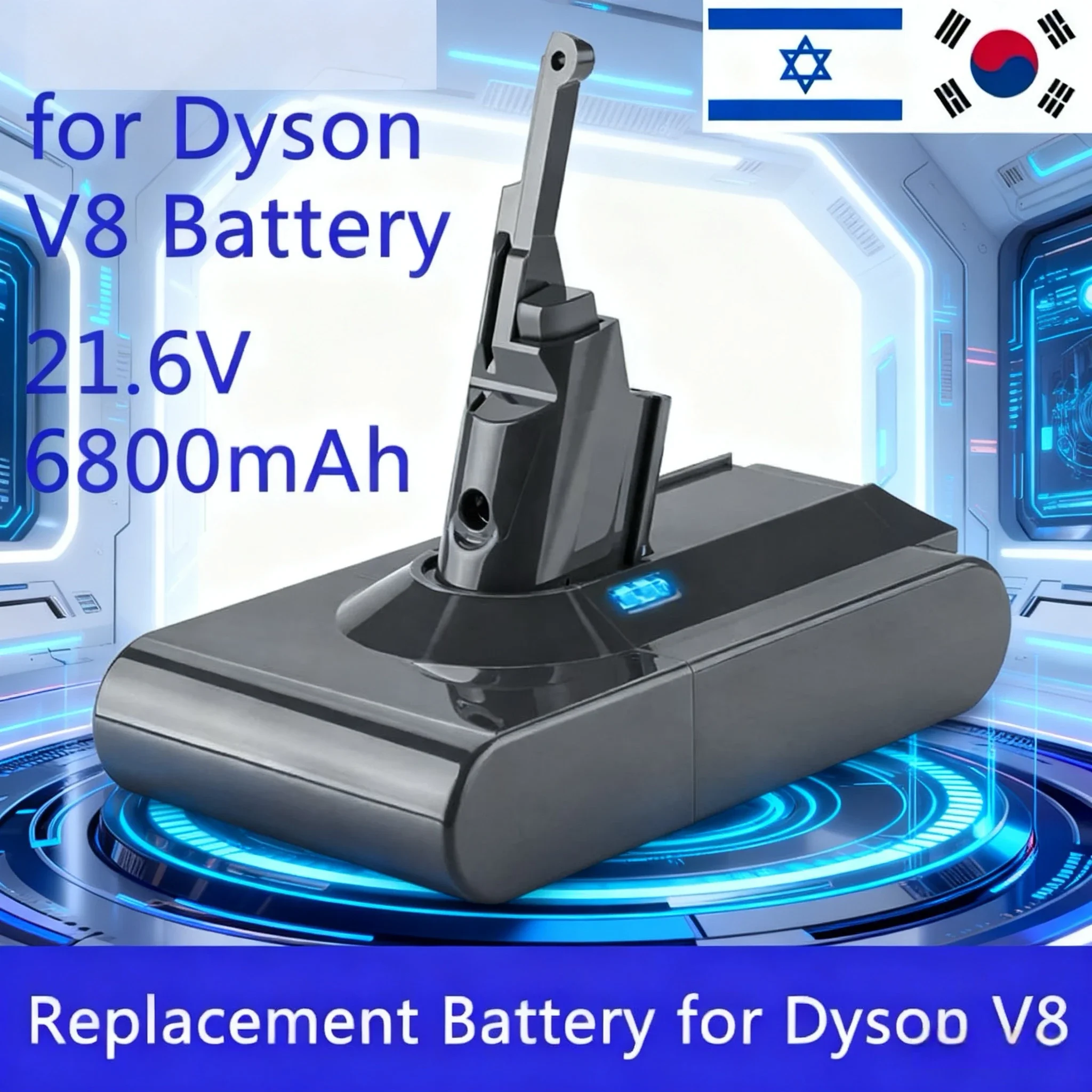 

For Dyson V8 6800mAh 21.6V battery For Dyson V8 Battery Absolute Animal Li-ion Vacuum Cleaner Rechargeable BATTERY SV10
