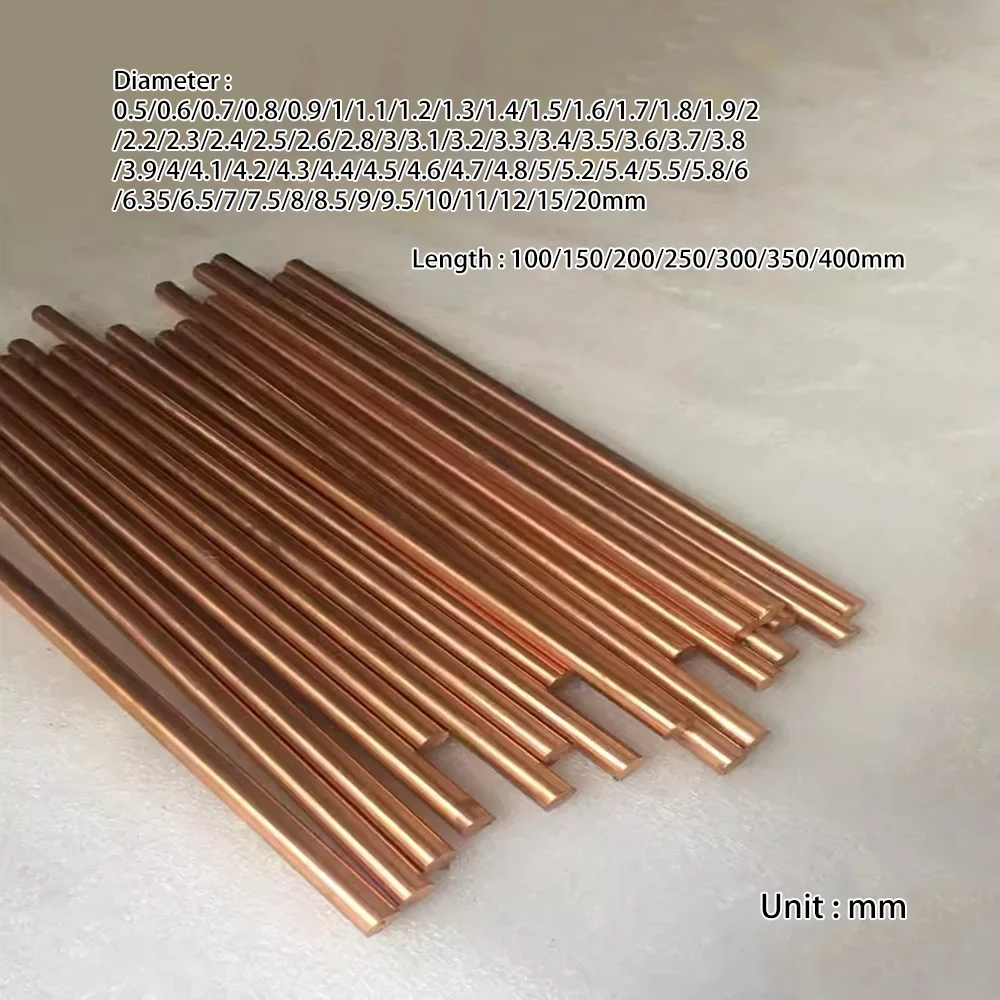 

NSONENS 5,8/6/6,35/6,5/7/7,5/8/8,5/9/9,5/10/11/12/15/20 мм диаметр стержня из чистой меди, твердая круглая палочка, длина 100 ~ 400 мм, цилиндрический стержень