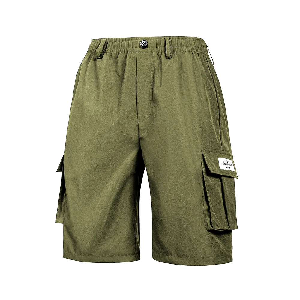 Celana Pendek Kargo Pria Musim Panas Celana Pinggang Elastis Banyak Saku Kasual Kualitas Tinggi Celana Pendek Pantai Sejuk Jogging Atletik Solid