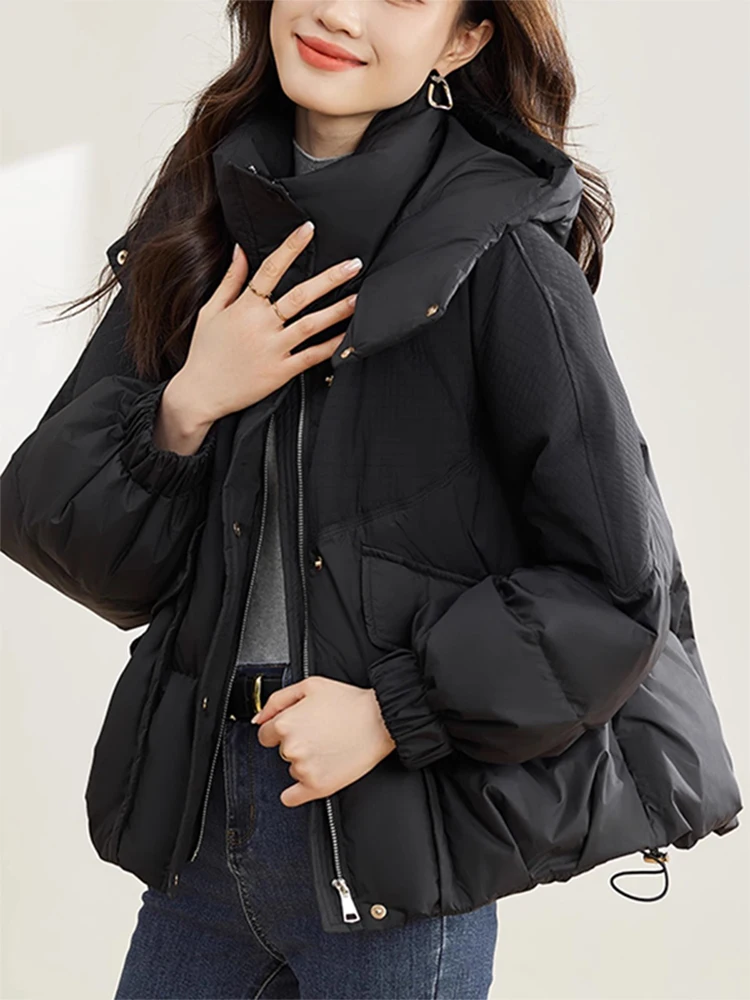 

Winter ort down Cotton Jaet Women's Faionable High-End Coat Perfume Sle Padded Vest Loose Fit Button Detail Coat