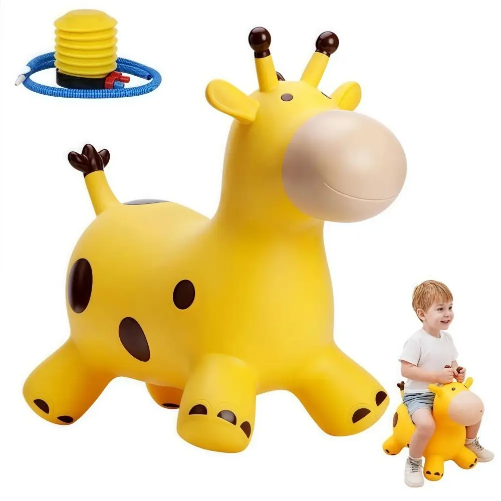 Inflatable Giraffe Bouncy Horse Thickened Rubber Animals Jumping Toys Sturdy Anti-fall Ride-on Toy Horse