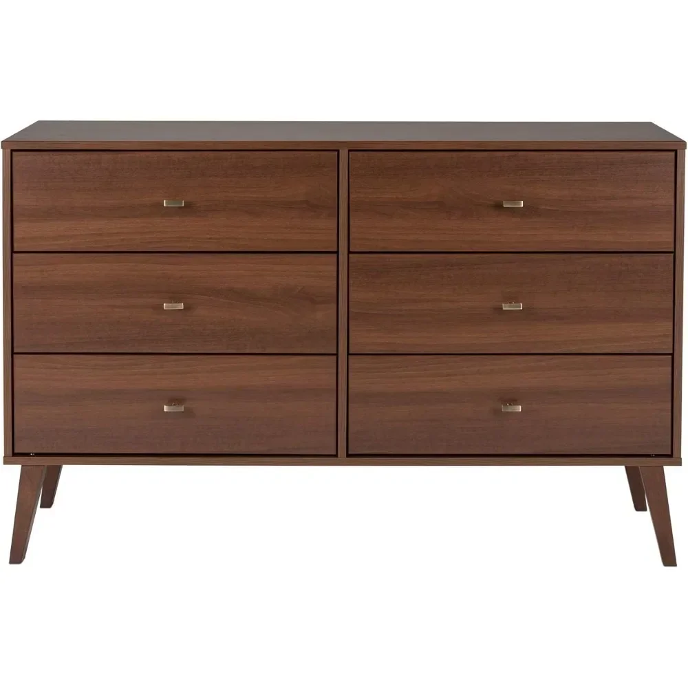 Milo Mid-Century 6 Drawer Dresser For Bedroom, 16