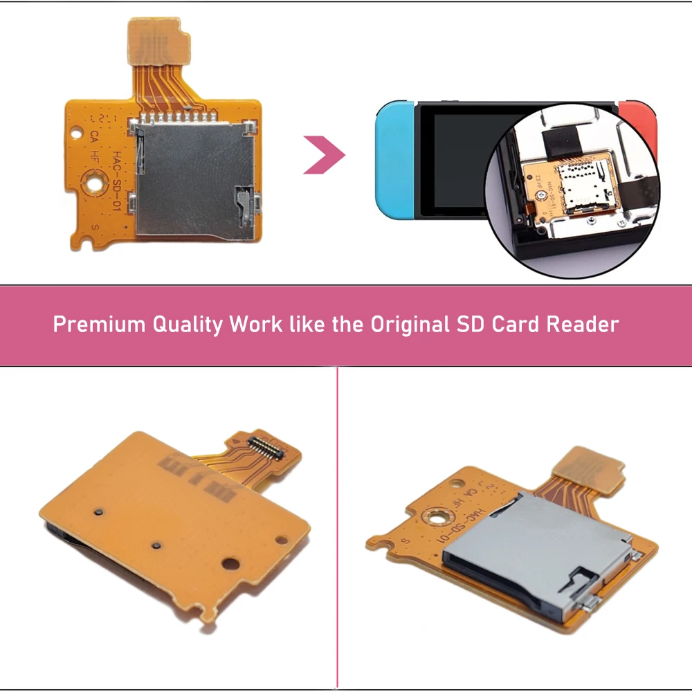 2/10/20pcs/Lot SD Card Reader for Nintendo Switch Sd Card Reader Slot Port Replacement SD TF Card Slot Socket Board