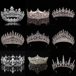 Wedding Crown Gold Silver Color Rhinestone Crystal Diadem Queen Crown Princess Tiaras Bridal Hair Jewelry Party Hair Accessories