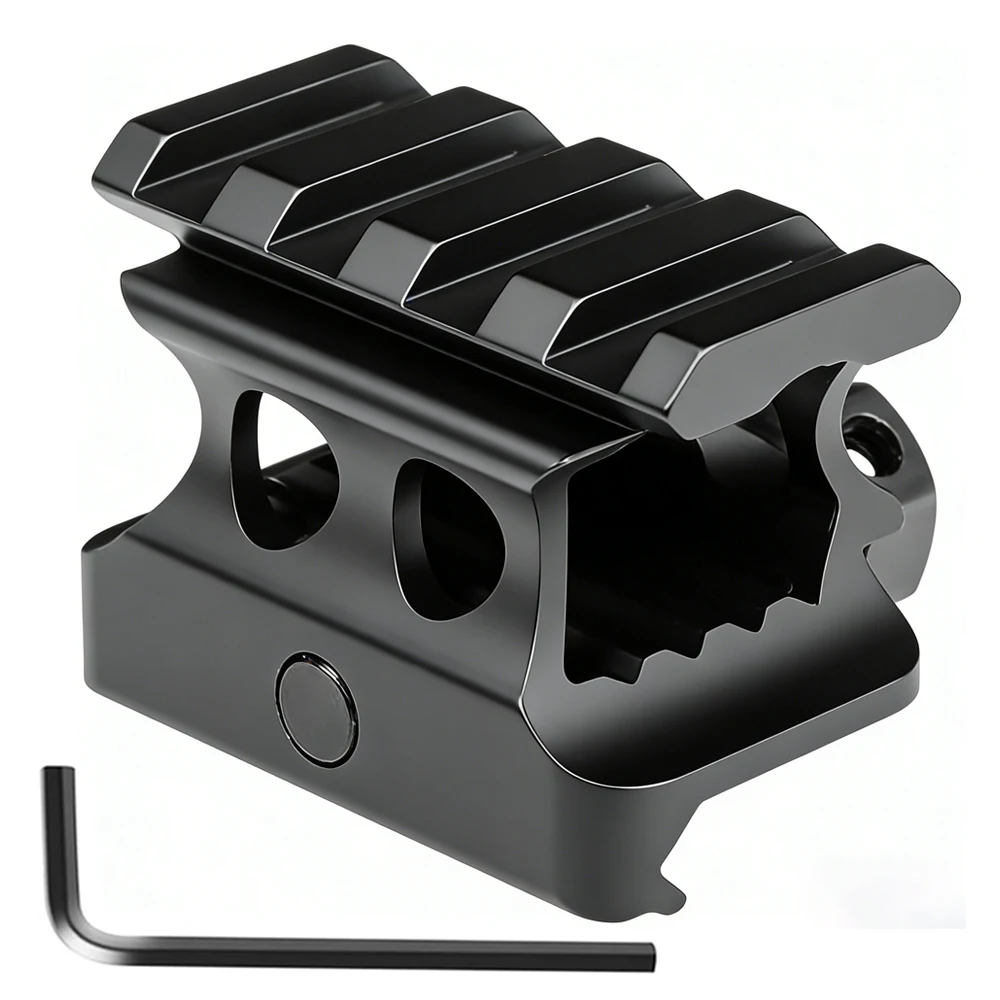 Adaptador elevador Picatinny 4 ranuras 20mm – Perfil alto transparente - imagen 2
