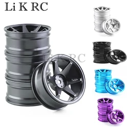 4pcs 52mm 1/10 RC On-Road Drift Racing Car Metal Wheel Rim Wheel Hubs TE37 for Tamiya Kyosho HSP HPI Sakura Traxxas RedCat