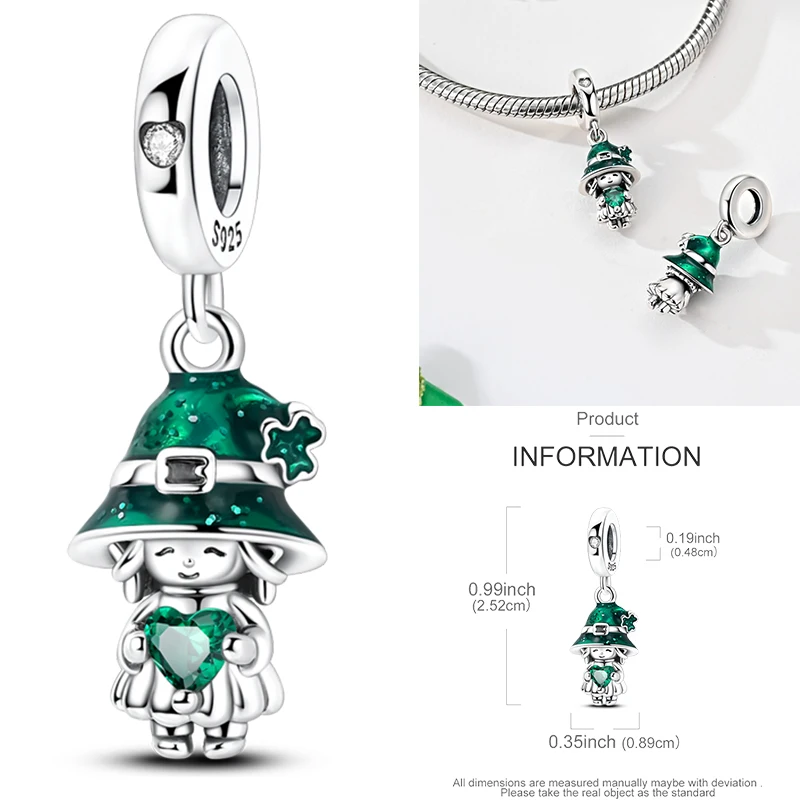 2026 925 Sterling Silber Grüner Glücks-Zirkon Vierblättrige Kleeblatt-Serie Charms Niedliche Hundeperlen Passend für Armbänder DIY Schmuck Originelle Frauengeschenke – Detail 17