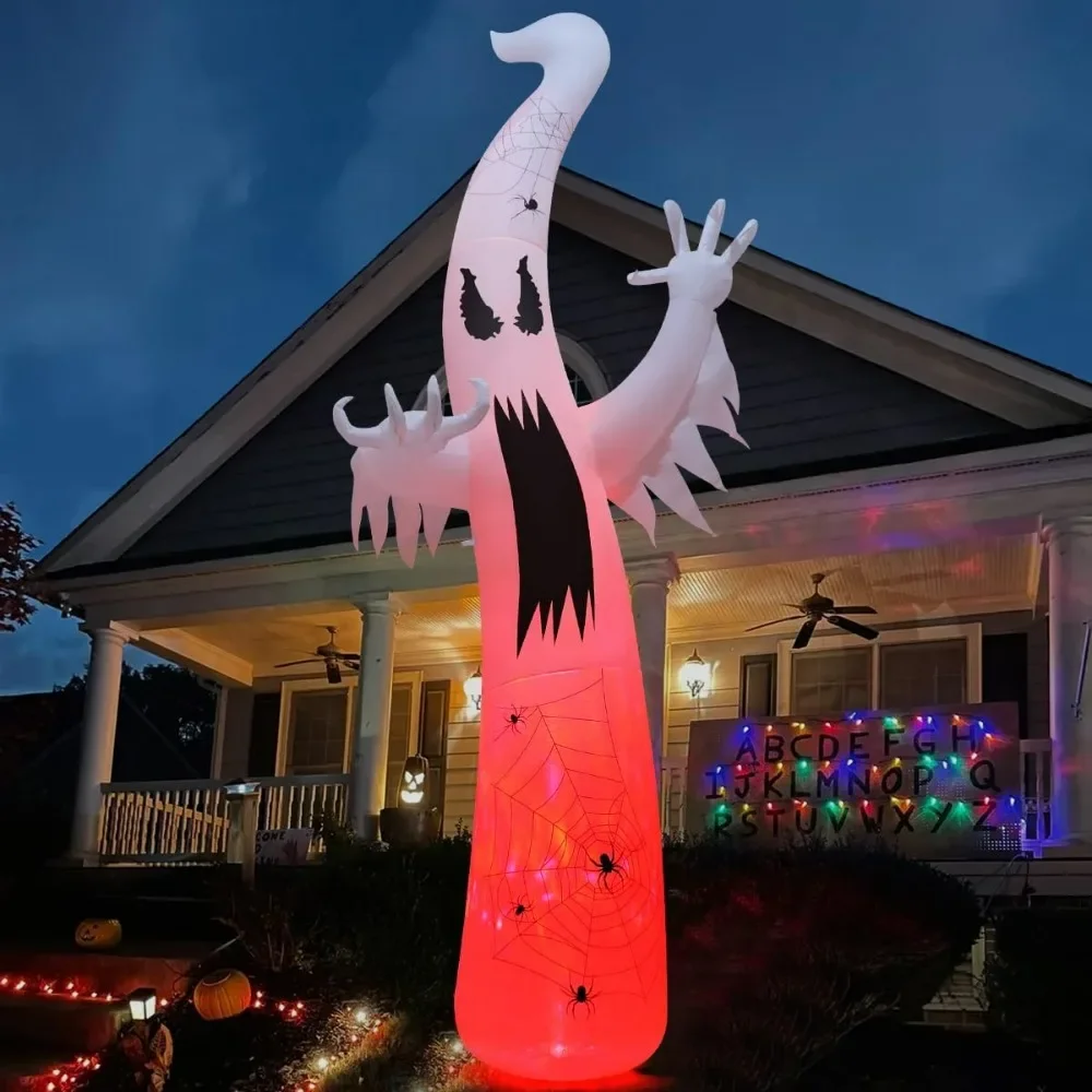 

%a Halloween Inflatables Ghost Outdoor Decorations Blow Up Yard Towering Terrible Spooky Flame Lamp Ghost