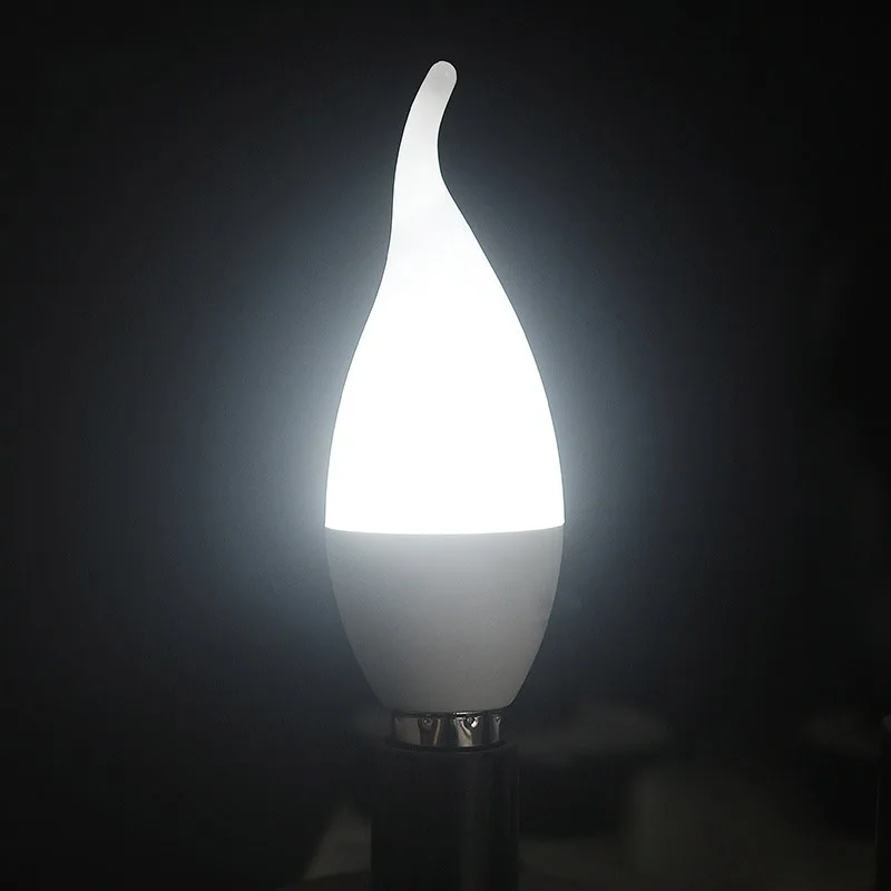 6Pcs C35 LED Candle Bulb E14 220V 3W Plastic Retro LED light lamp For Atmosphere lamp PP Candle light Crystal chandelier