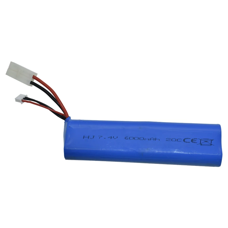 Upgrade 7.4V 6000mAh 45C 2S With Charger Lipo Battery With Tamiya Connectors For RC Toys Tank Car Parts T/2P Plug 7.4V Battery