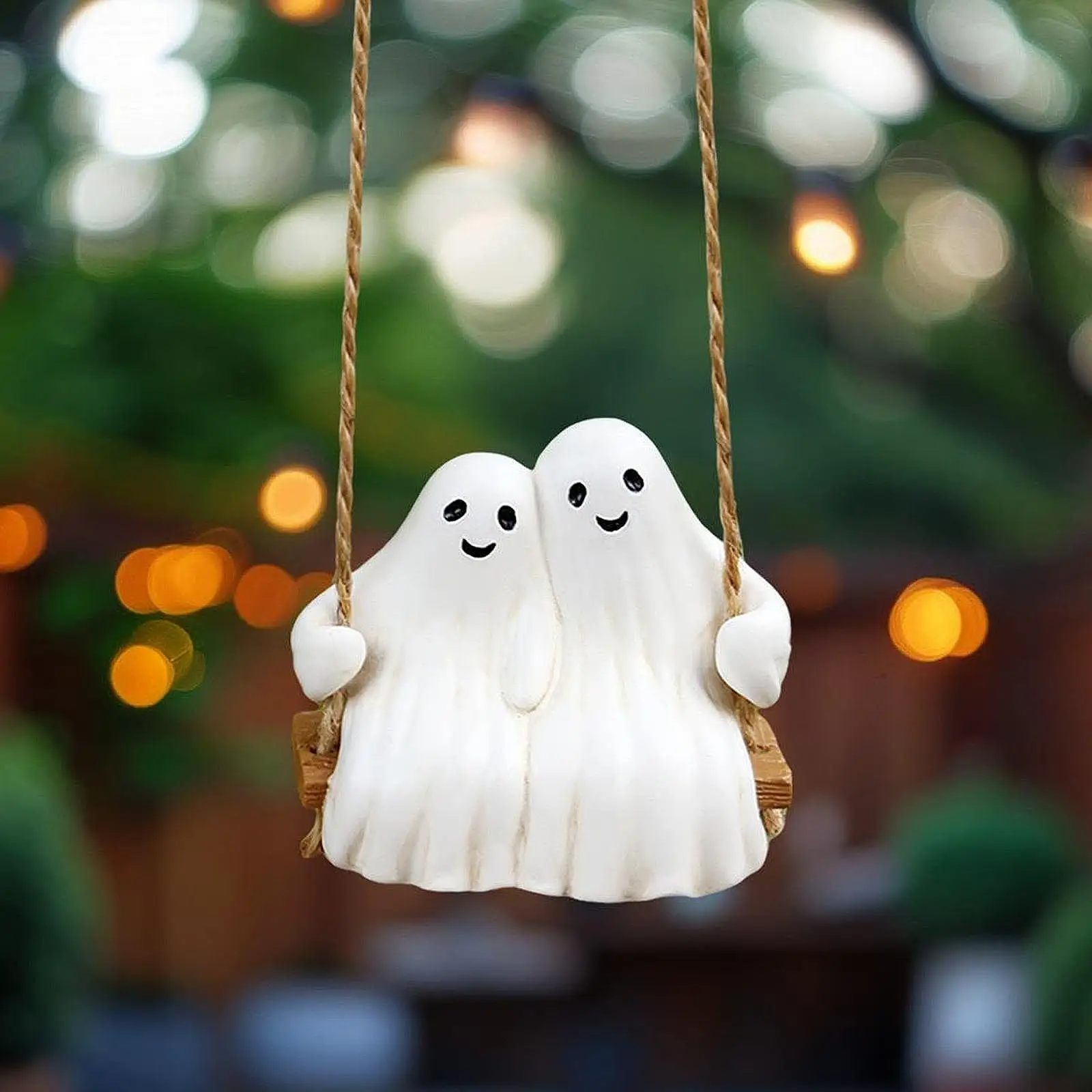 Statua di fantasma di Halloween Ornamento da appendere Puntelli per feste Decorazione di Halloween per albero Accessori interni per auto Portico da ufficio all'aperto