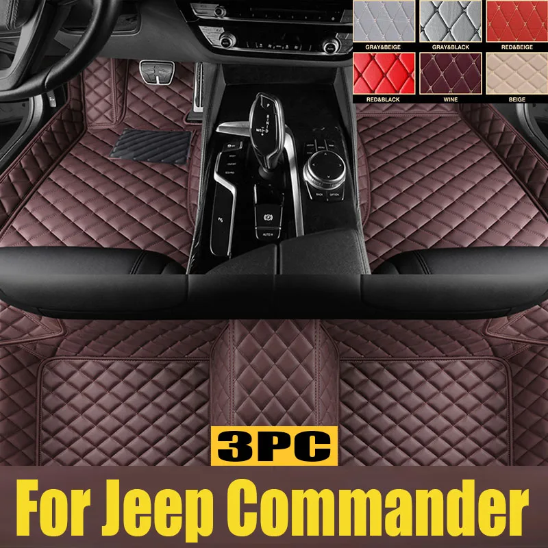 

Car Floor Mats For Jeep Commander XK 2006~2010 Rug Carpet Anti Dirty Pads Leather Mat Set Interior Parts Car trunk mat 5 Seat