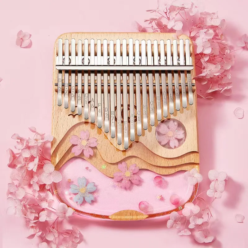 17/21 Key Kalimba Transparent Thumb Piano Resin Wood Mbira Keyboard Musical Instrument Crystal Kalimba Piano Gifts For Beginner