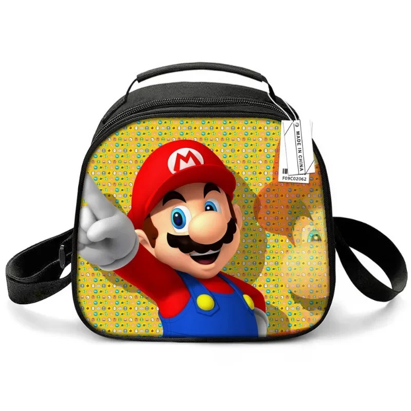 Super Mario Lunch Bag Cartoon bambini scuola elementare isolato Lunch Box bambini portatile Anime Thermal Bag ragazzi ragazze regali