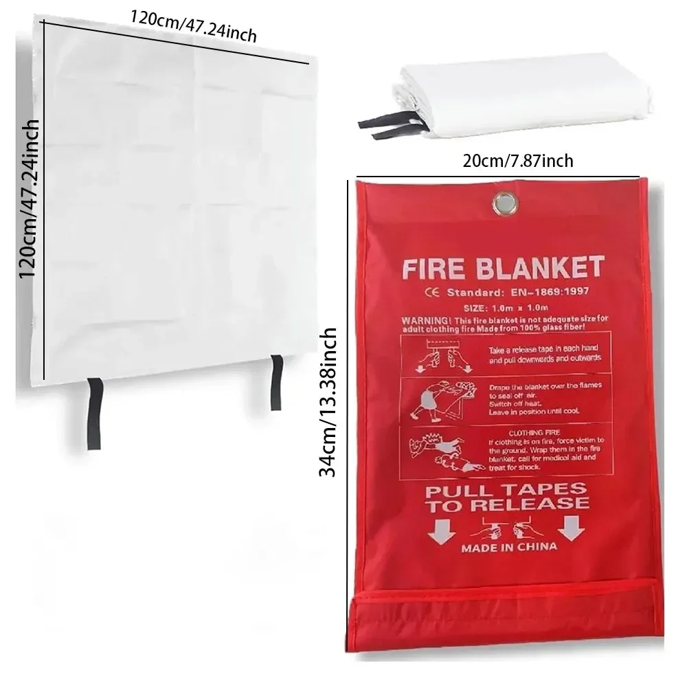 Fire Blanket Emergency Fire Blanket Flame Retardant Protection Fireproof Blanket Fire Suppression Blanket for Emergency Surival