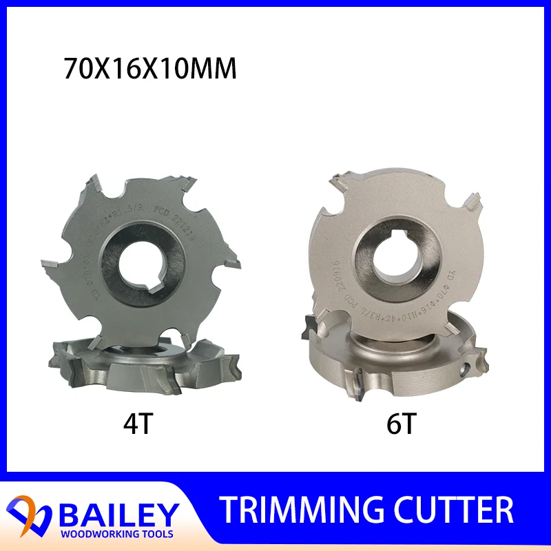 

BAILEY 1PAIR 70x16x10mm 4Z 6Z PCD Trimming Cutter R1.5/R2/R3 for NanXing QINGDAO Edge Banding Machine Woodworking Tool