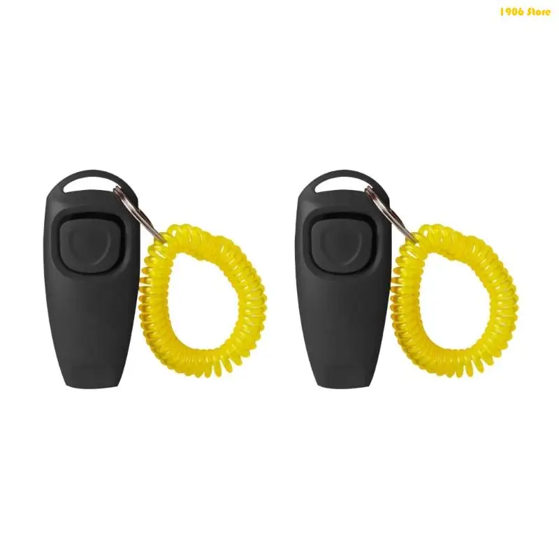 U1JB Pack Of 2 Dog Clickers Set Plastic Training Accessories For Breeds Obedience And Behavior Control