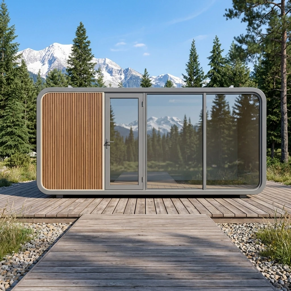 Modern Style Apple House Prefabricated Movable Green House Breathable Pre-installed Prefab Building for Supermarket Retail