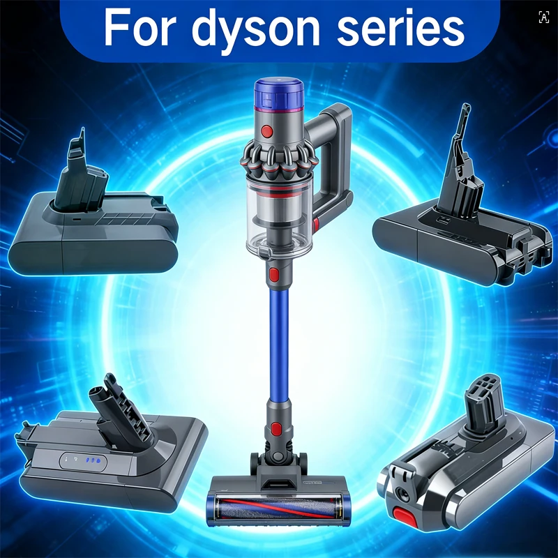 🔋2026 new model 🔋for Dyson series V6 V7 V8 V10 12800mAh 21.6V/25.2V battery V8 vacuum handheld vacuum cleaner  V11 battery