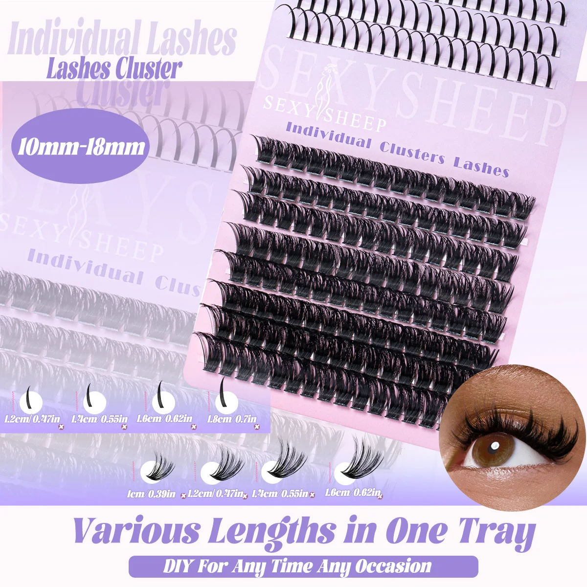 Diy kit de clusters de cílios picos individuais clusters de cílios macio grosso lash clusters kit com ligação e vedação pinça de chicote
