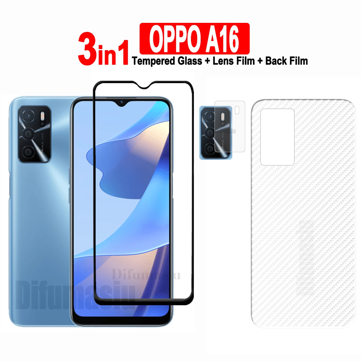 

3in1 For OPPO A16 Tempered Glass OPPO A77 A78 A98 A1 5G/ A77S A76 A17K A16K A96 A95 A57 A74 4G Tempered Glass Screen Protector