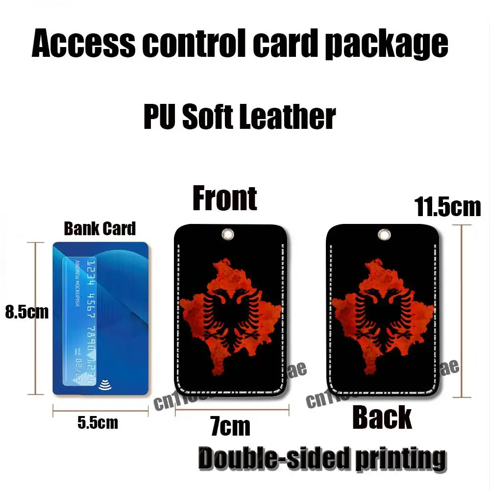 For Albania Albanian Illyrian Eagle Flag For AirTag Card Holder Cover ID Clips Credit Bank Access Electric Car Keychain - view 4