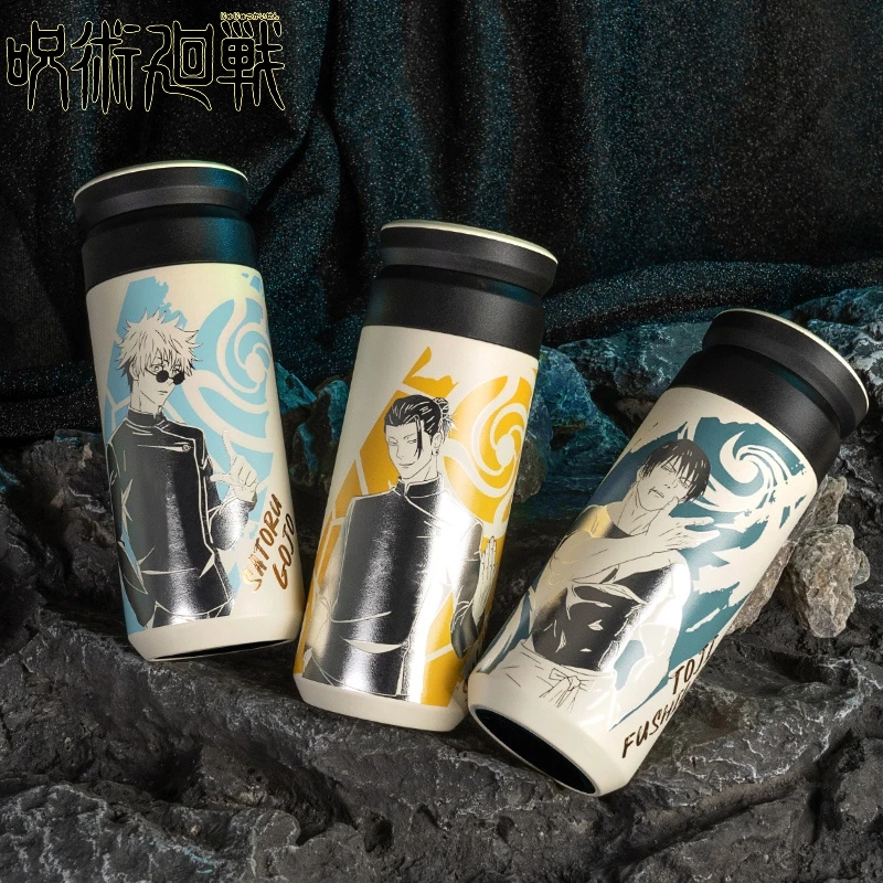 Аниме Jujutsu Kaisen Gojo Satoru Geto Suguru Fushiguro Toji 380 мл Изолированная чашка из нержавеющей стали Теплозащитная кружка Чашки Подарки