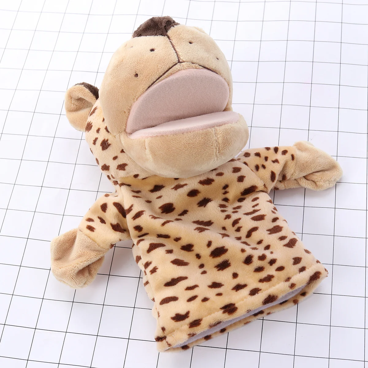 Marioneta de mano leopardo textura suave educativo interactivo narración juego imaginativo mejora la comunicación para niños