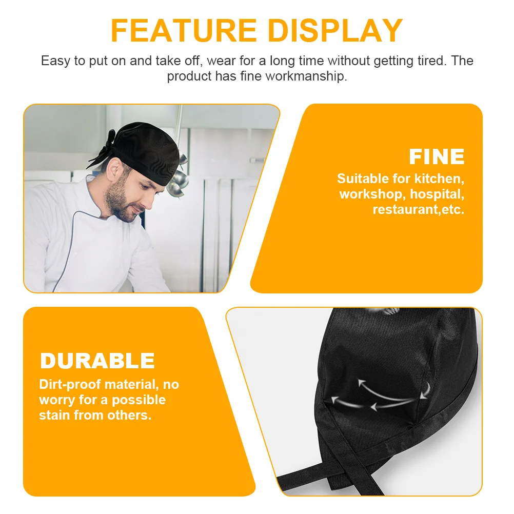 4 Pcs Chef Hat Catering Skull Caps Uniform Sun Hats Men Turban Restaurant Chef Hat Classic Visor BBQ Cooking