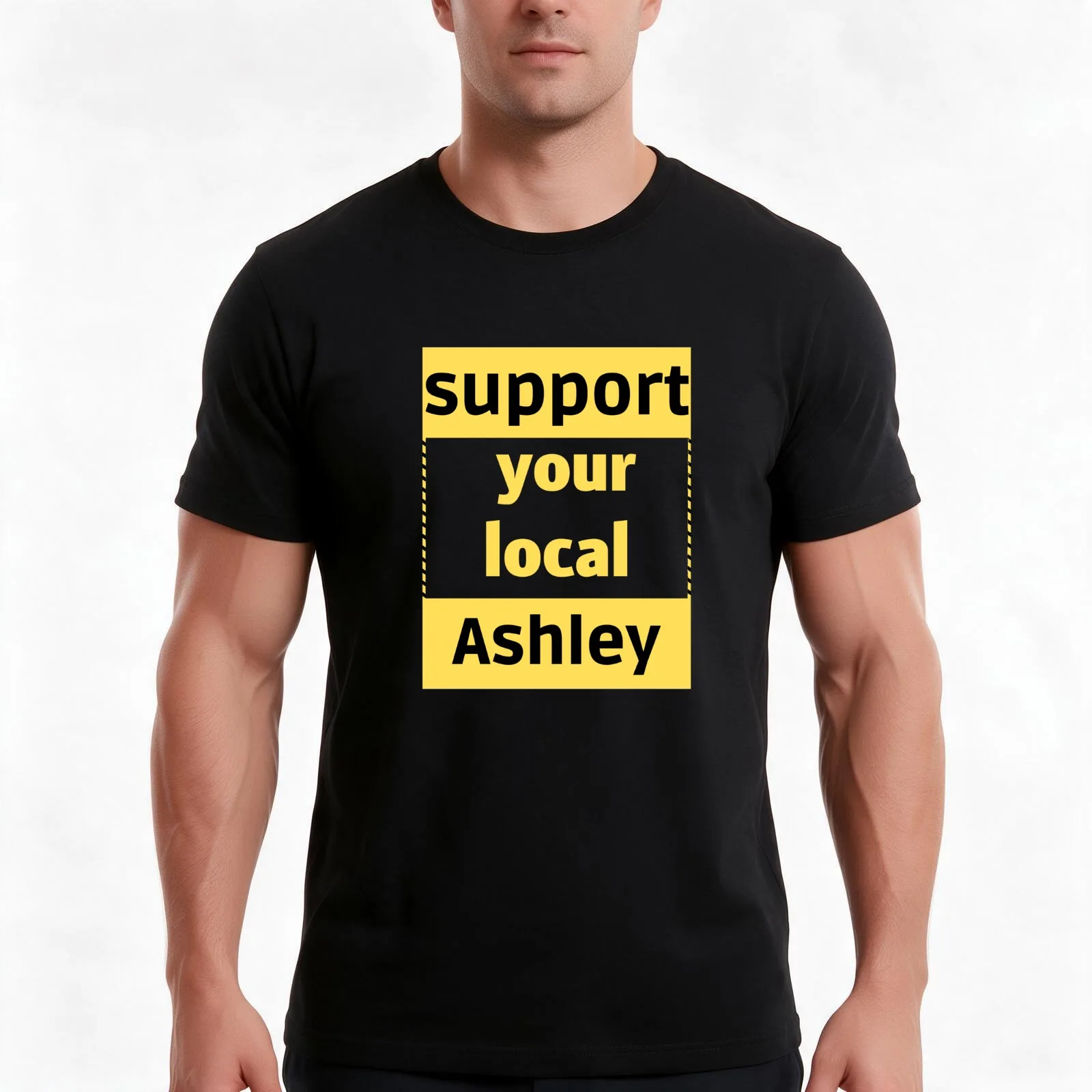 funny support Ashley T-Shirt, Summer Casual Cotton Tee, Oversized Streetwear Tops, Vintage Graphic Print, Loose Fit Short Sleeve