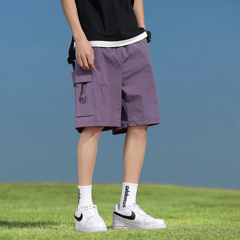 

Summer New High Quality Men's Work Shorts Thin Sports Breathable Trendy Loose Outdoor Running Fitness Casual Capris