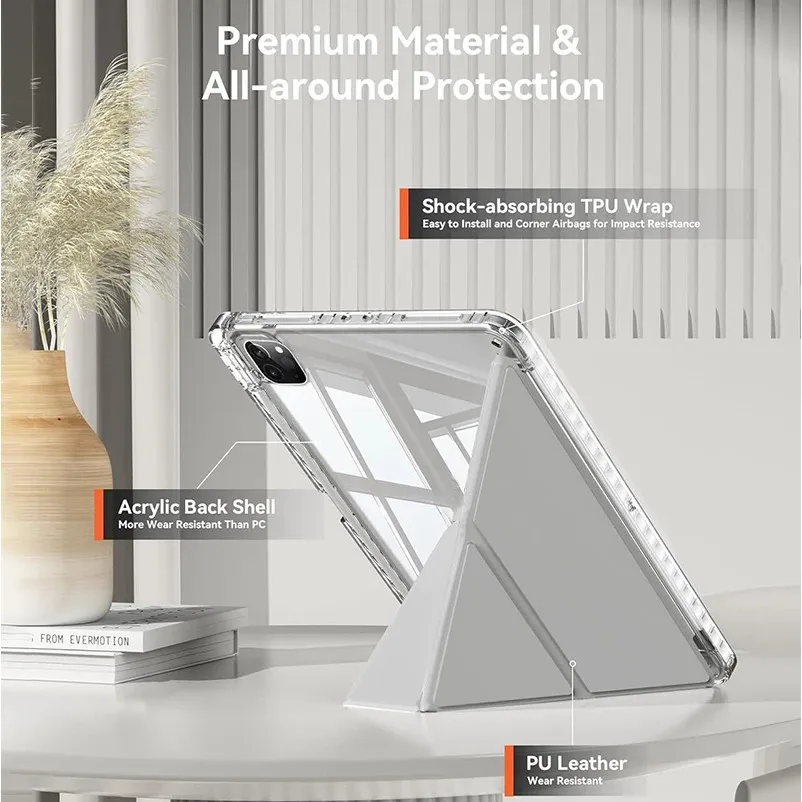 for Samsung Galaxy Tab S10 FE Plus X620 2025 13.1 Inch S10 FE S9 Plus S8+ S7Plus A8 A9 X110 S6 Lite Anti-bending Acrylic Case