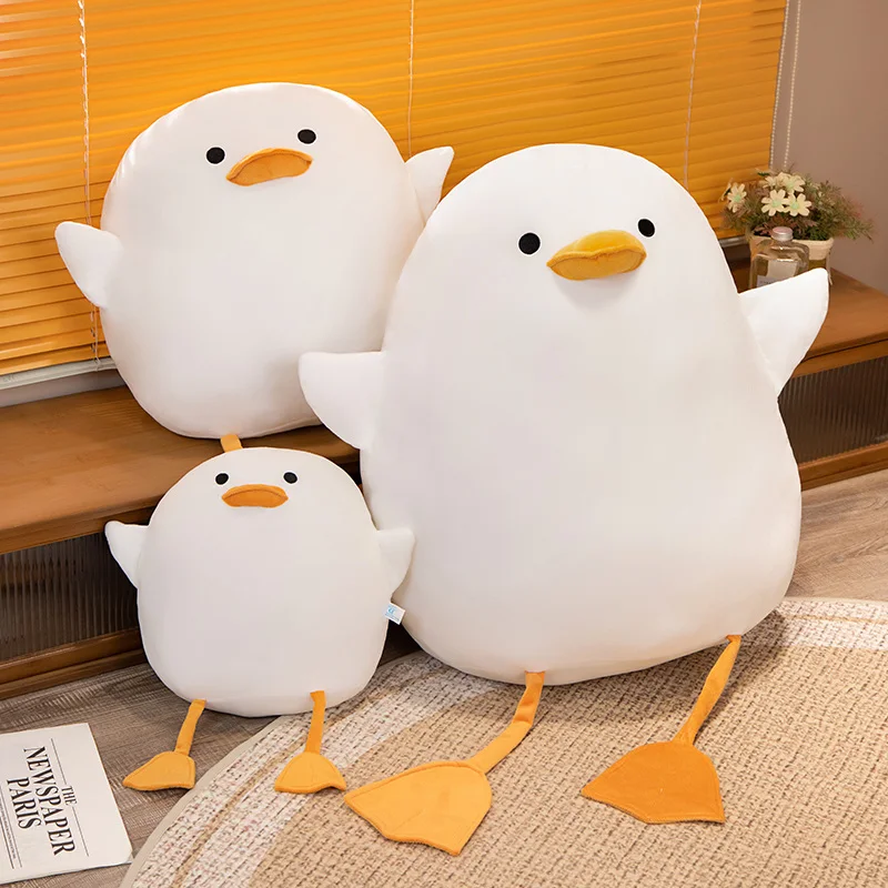 

Cartoon Warm Big White Duck Plush Throw Pillow Toy Cute Stuffed Animals Fatty Soft Duck Plushie Sofa Cushion Doll for Home Decor