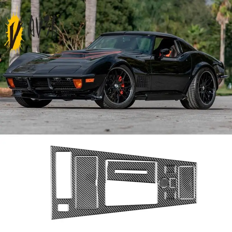 

AV36-Real Carbon Fiber For Corvette C3 1968-1982 Car Center Console Gear Panel Cover Kit Trim Accessories