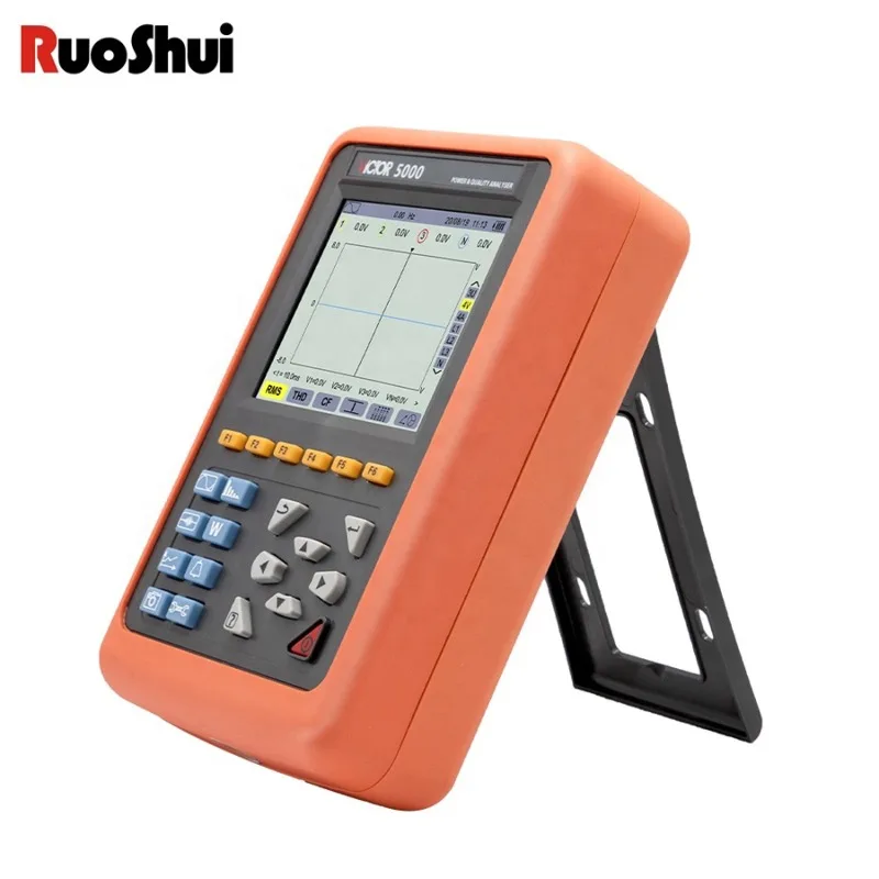 RUOSHUI 5000 Intelligent Three Phase Power Quality Analyzer with 8mm Diameter Current Clamp ARM and DSP Dual-processors