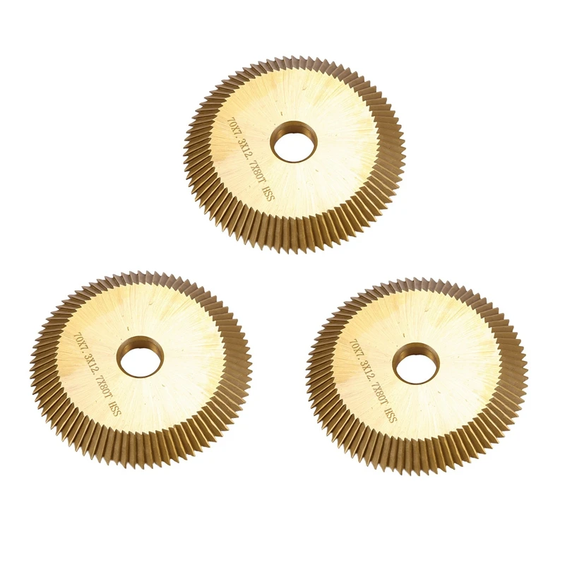 

3Pc Titanium Coated Key Machine Cutter 80T Hss Key Duplicate Machine Saw Blade For Cutting Keys Locksmith Tools