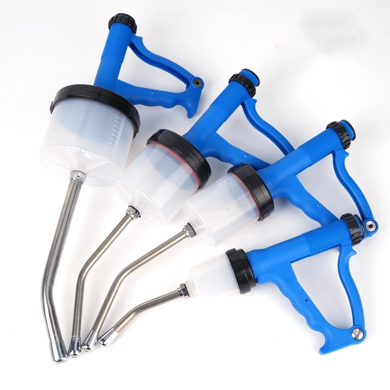 Alimentador de medicina de plástico de dosificación semis continua para animales agrícolas, dispositivo Manual de apisonamiento automático, ganado, caballos