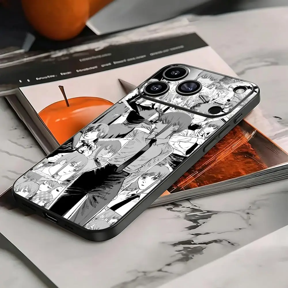 Чехол для телефона Domination Devil Makima для iPhone 17 16 15 14 13 12 X XR XS 8 Plus Mini Pro Max, мягкий, черный, противоударный